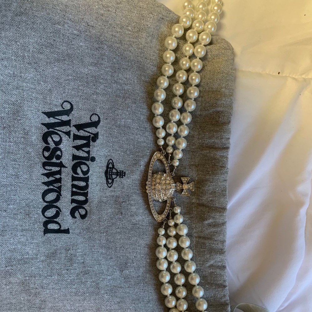 Vivienne Westwood 3 Pearl Chocker Necklace